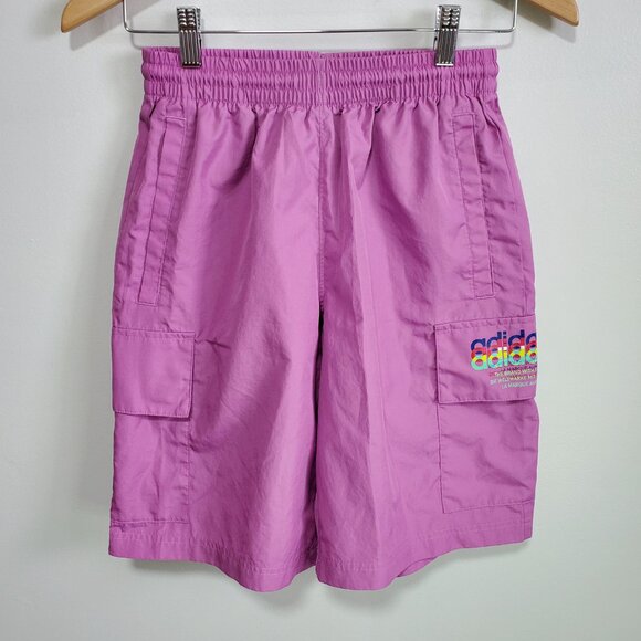 ADIDAS Hyperreal Cargo 9.5" Shorts Pull-On Utility Semi Pulse Lilac Men's Small - Picture 2 of 15